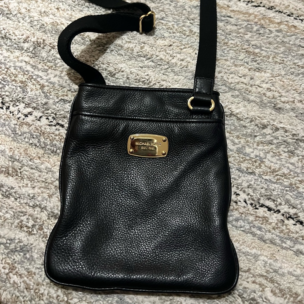Michael Kors Black Pebbled Leather Crossbody